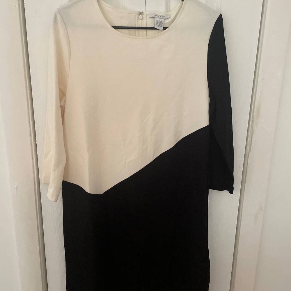 Joan Vass Color Block 3/4 Sleeve Dress